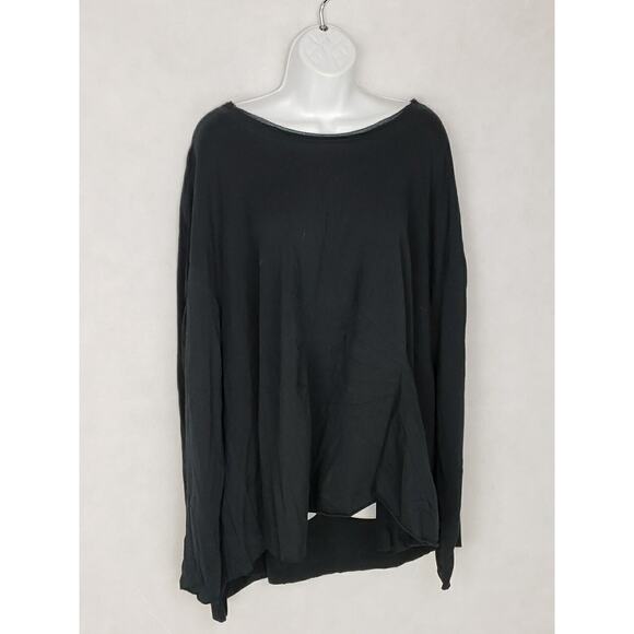 Rundholz Black Label Long Sleeve Black T-Shirt size S 95% cotton Shorter front - Picture 1 of 10